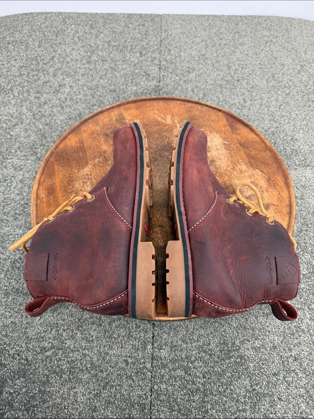 Columbia Boots Mens 7 Chinook Chukka Waterproof Brown Red Leather Lace